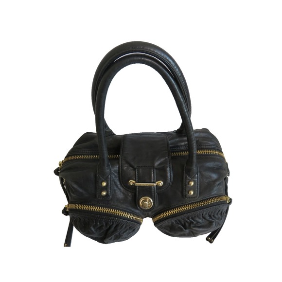 Botkier Bianca Satchel Tote Bag Black Leather Handbag - Picture 10 of 16